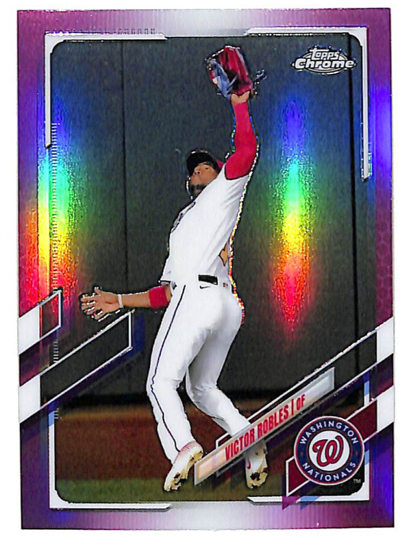 2021 Topps Chrome #219 Victor Robles PINK refractor card Nationals