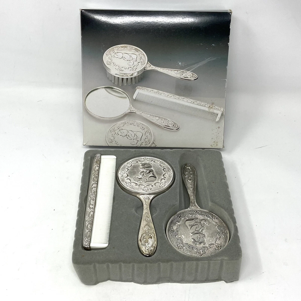 Vintage Baby Brush And Mirror