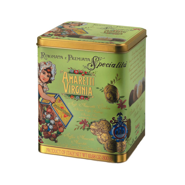 Amaretti Morbidi Amaretti Virginia Cacao Caffè Lampone Cubo Metallo 300 G-image