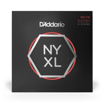 D'Addario NYXL1074 Nickel Wound 8-String Guitare Électrique Strings, Light Top / - Photo 1/3