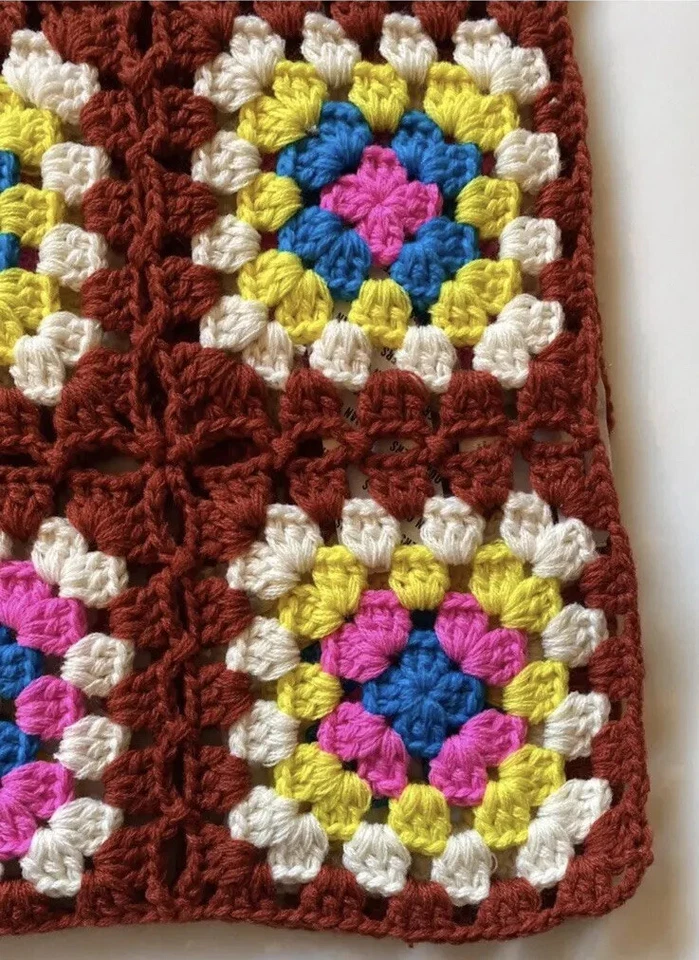 Urban Outfitters Granny Square Hand Knit Crocheted Scarf As Seen On Reddit $49 - Image 2 of 4