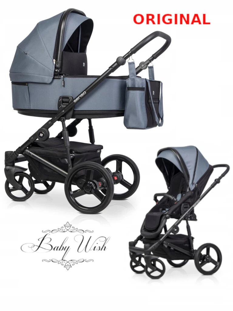 RIKO SENSO BABY STROLLER PRAM 3IN1 CARRYCOT + PUSHCHAIR + CAR SEAT