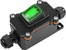 Inline Cord Switch DPST Rocker Switch IP66 Waterproof, 20A-12VDC Open Double Box