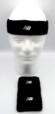 New Balance Headband & Singlewide Wristbands Set Adult Black/White
