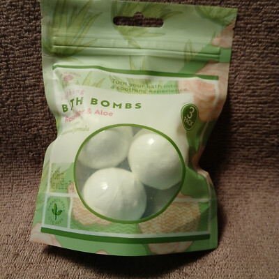 Bolero Rosewater & Aloe Bath Bombs, 3 Bath Bombs, Paraben & Dye Free! NIP!