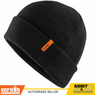 Scruffs Thinsulate Beanie Black Hard Wearing Workwear Hat Trade One Size