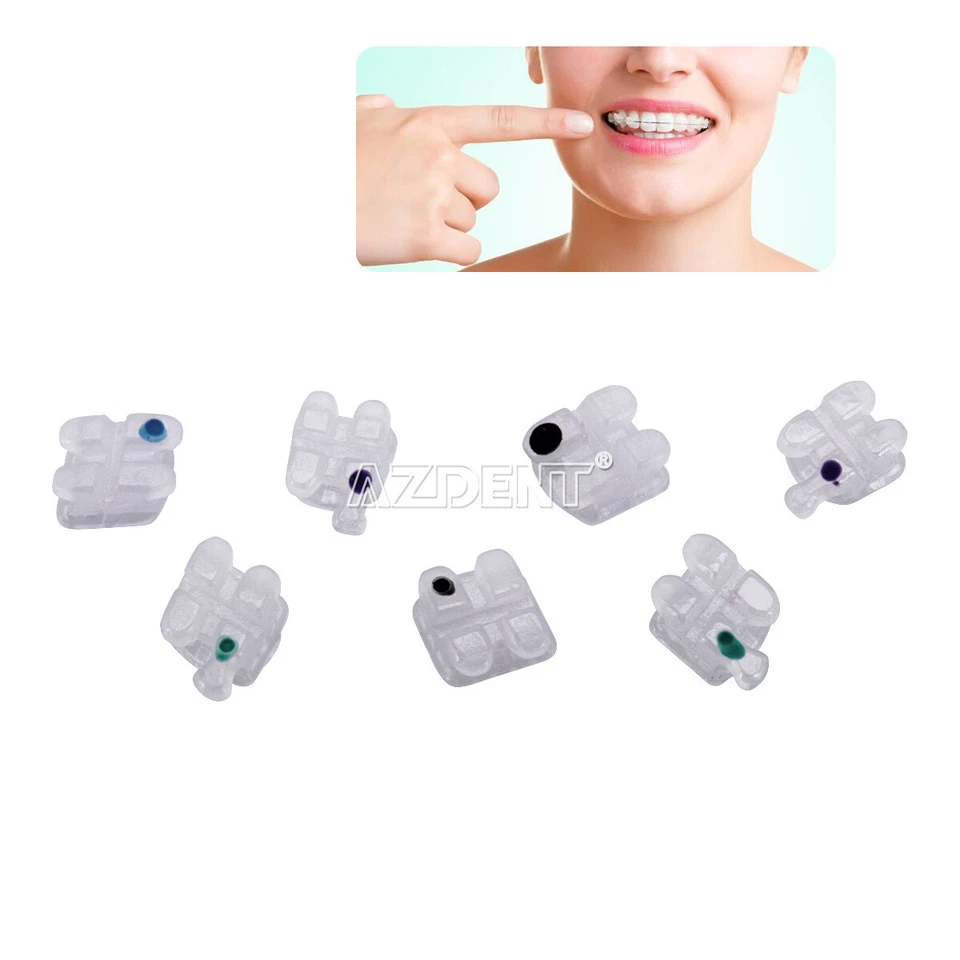 AZDENT Dental Orthodontic Ceramic Brackets Braces Roth.022 3-4-5 Hooks - Image 4 of 4