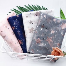 DIY Lace Fabric Mesh Sequin Drape Voile Curtain Net Dress Material Craft Star
