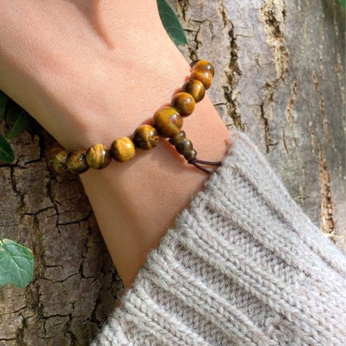 Tigerauge Powerarmband Kugel-Armband Edelstein Beads Perlen Buddah 8 mm - Bild 2 von 2