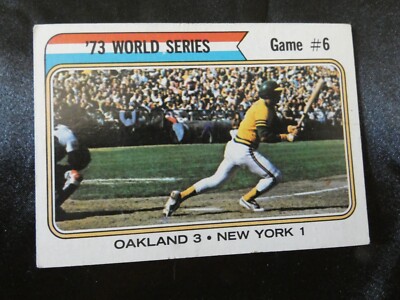 1974 BASEBALL CARD #477 WORLD SERIES  GAME 6 REGGIE JACKSON