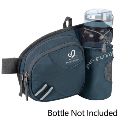 WATERFLY Fanny Pack Waist Bag Unisex with Water Bottle Holder for Running Hiking