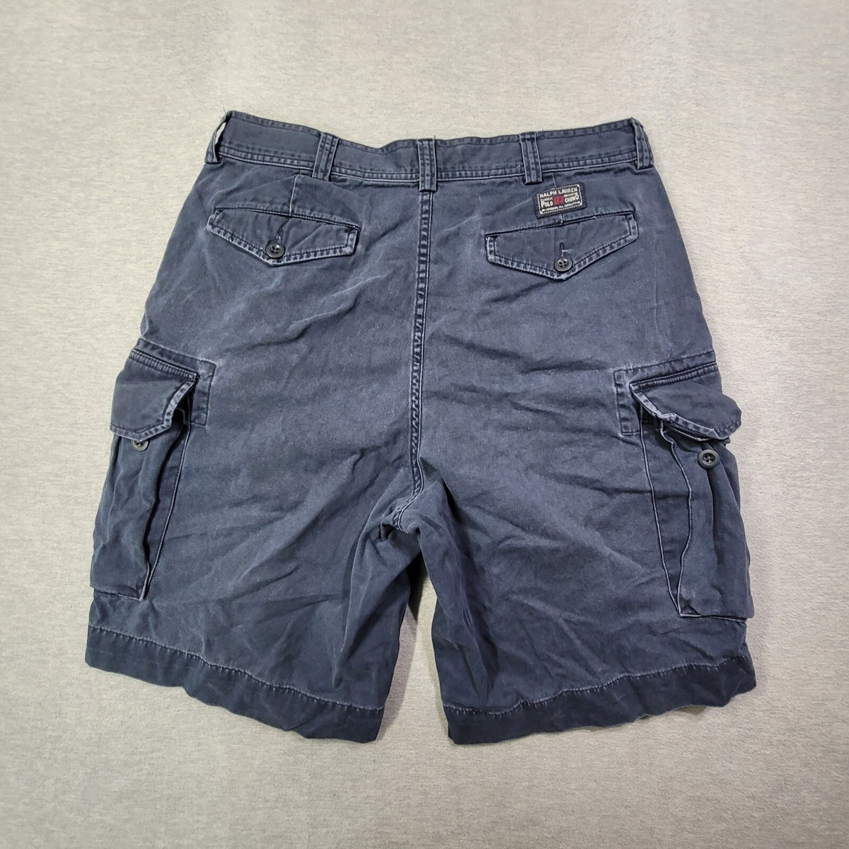 Polo Ralph Lauren Cargo Shorts Men 34 Navy Classic Chino High Rise