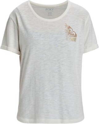 ROXY - Damen Oceanwave Regular T-Shirt - Egret - Freizeit Kurzarm Tee