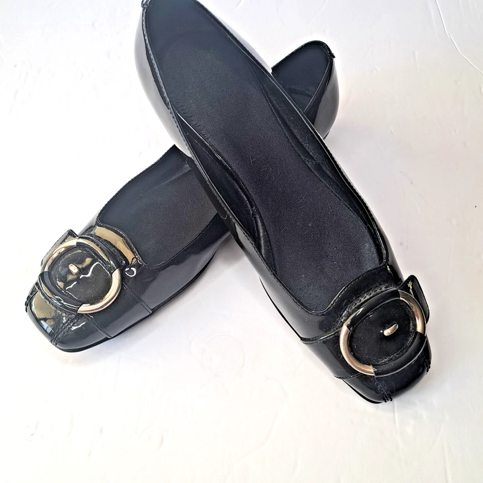 Cole Haan Air Collaboration Shoes Womens Size 7AA Black Patent Leather Slip Shoe - Image 3 of 4
