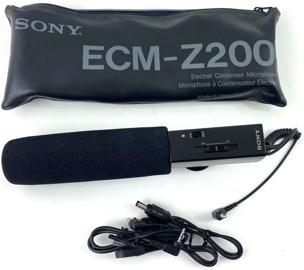 SONY ECM-Z200 Video Camera Electret Condenser Microphone w/ Pouch