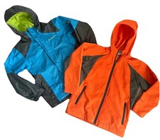 Columbia Jackets Lot of 2 Kids Windbreakers Orange Size 6/7 and Blue Size 8