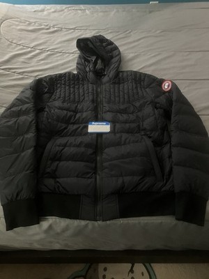 Canada Goose Men's 2XL Black Hooded Down Puffer Jacket Full Zip Logo XXL Arctic
