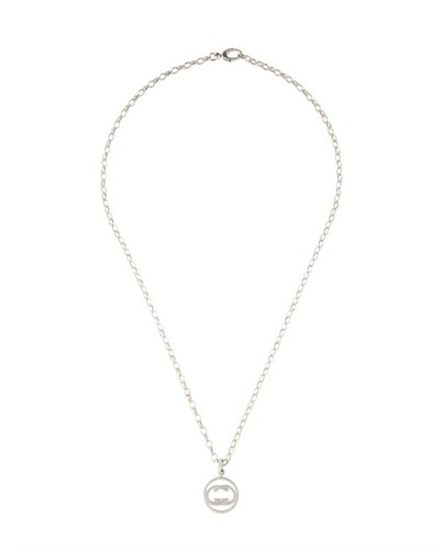 GUCCI Doppia Interlocking G Circle Pendant Necklace