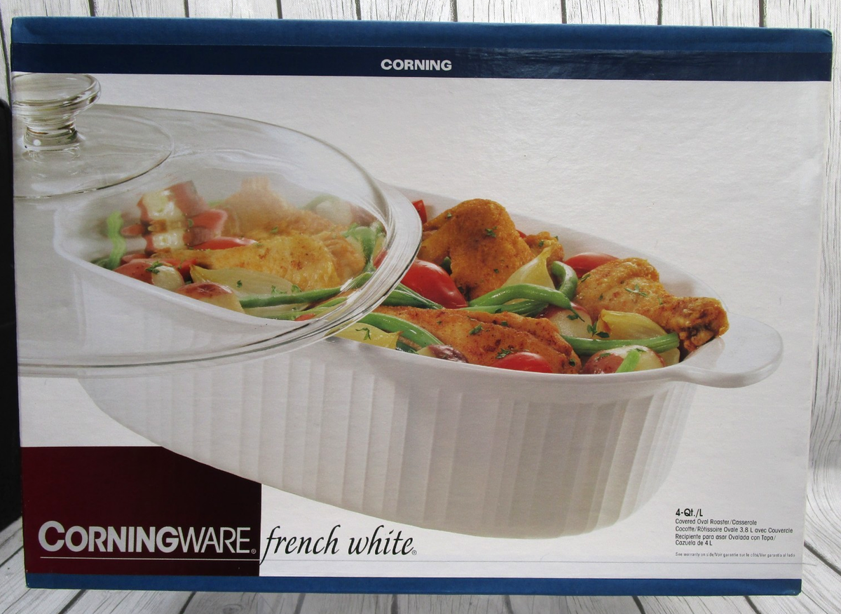 Quart Casserole Dish With Glass Cover CorningWare French White