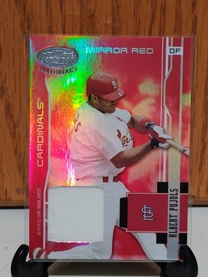 2003 Leaf Certified Materials Albert Pujols #173 Mirror Red Materials /250 (MEM)
