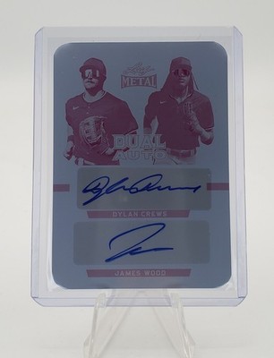 2024 Leaf Metal Magenta Printing Plate Dylan Crews James Wood Dual AUTO 1/1 