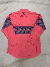 Wrangler Brushpopper Vintage Shirt Mens 16-33 SZ XL Pink X Long Tails