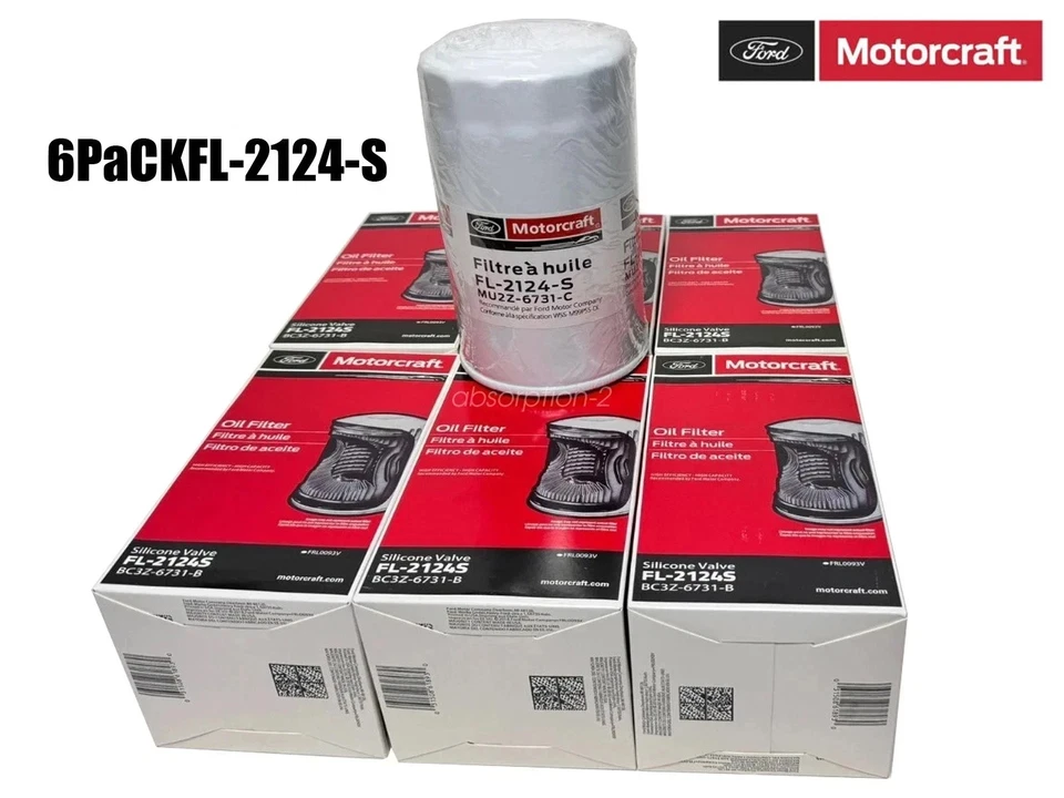 Pack of 6 OEM Genuine FL-2051S/2124S Oil Filter Ford Powerstroke Diesel 6.7L - Image 2 of 3