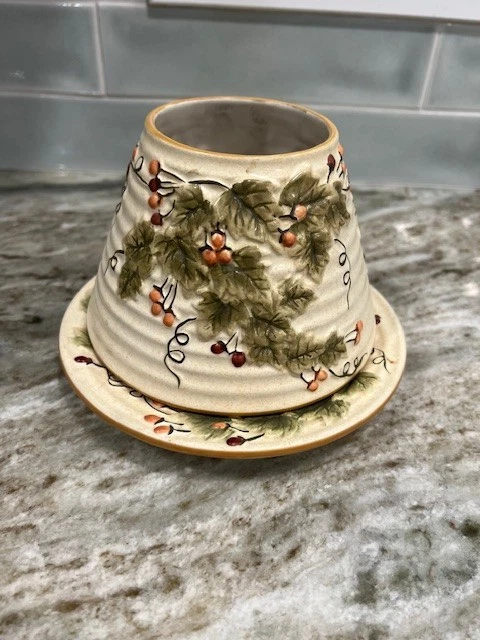 Yankee Candle Large Shade Holly Berries Ivy Fall And Bottom Plate