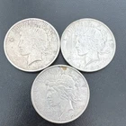 1922 Peace Dollar $1 Silver Coins Lot of 3 90% Silver 0.9 $3 Face Value 2.14 ozT