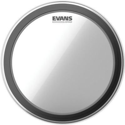 Evans EMAD Bass Drum Schlag Fell 22'' Clear einlagig Kick Drum Dämpfer Ring