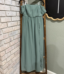 Birdy Grey Green Off-the-Shoulder Floor-Length Bridesmaid Dress
