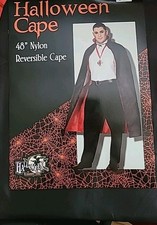 Adult Reversible Red  Black 48" Cape Halloween Vampire Costume NEW