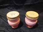Vintage Pink Milk Flass Salt and pepper Shakers