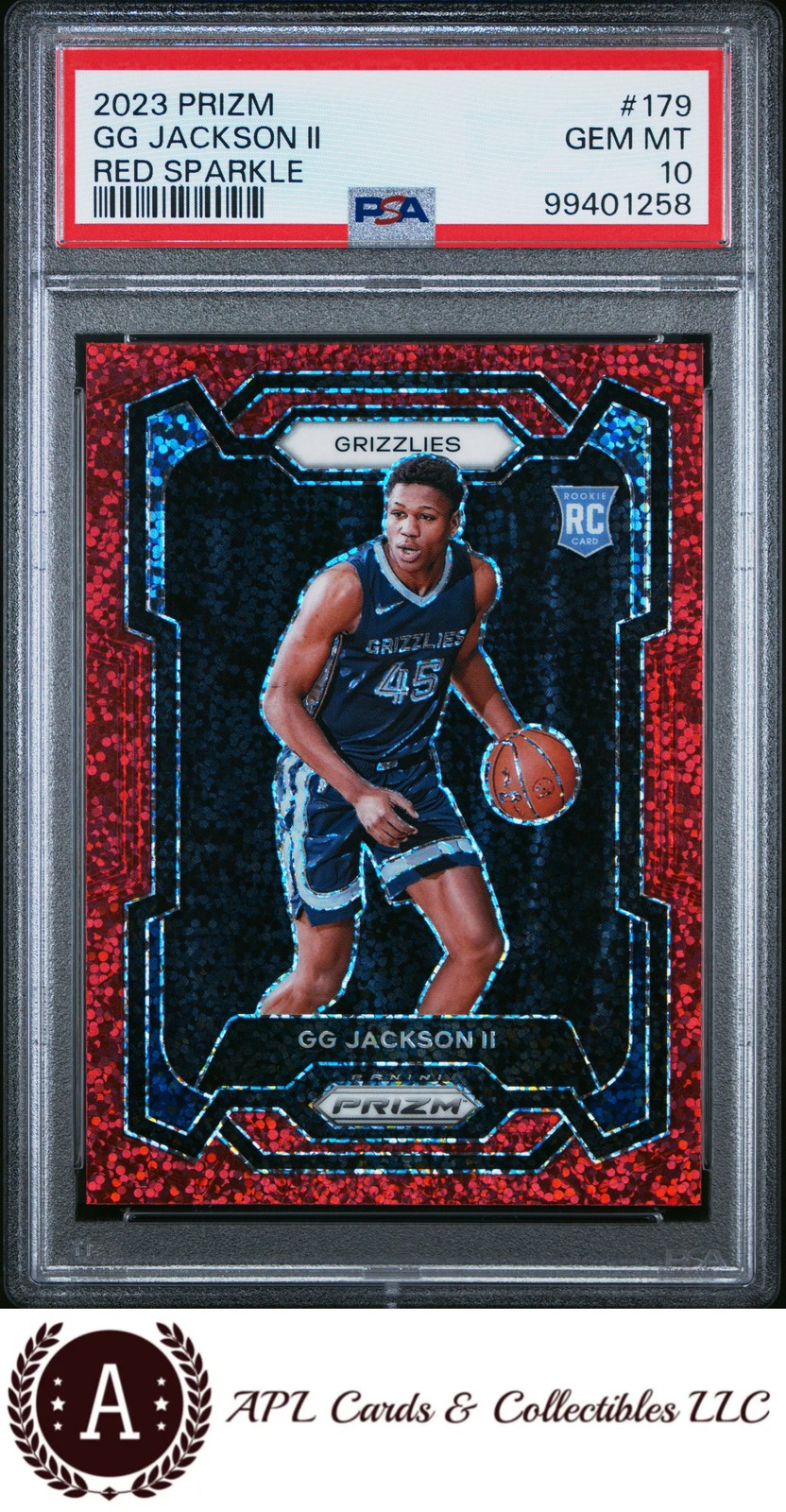 2023 Panini Prizm #179 Gg Jackson Ii Red Sparkle PSA 10