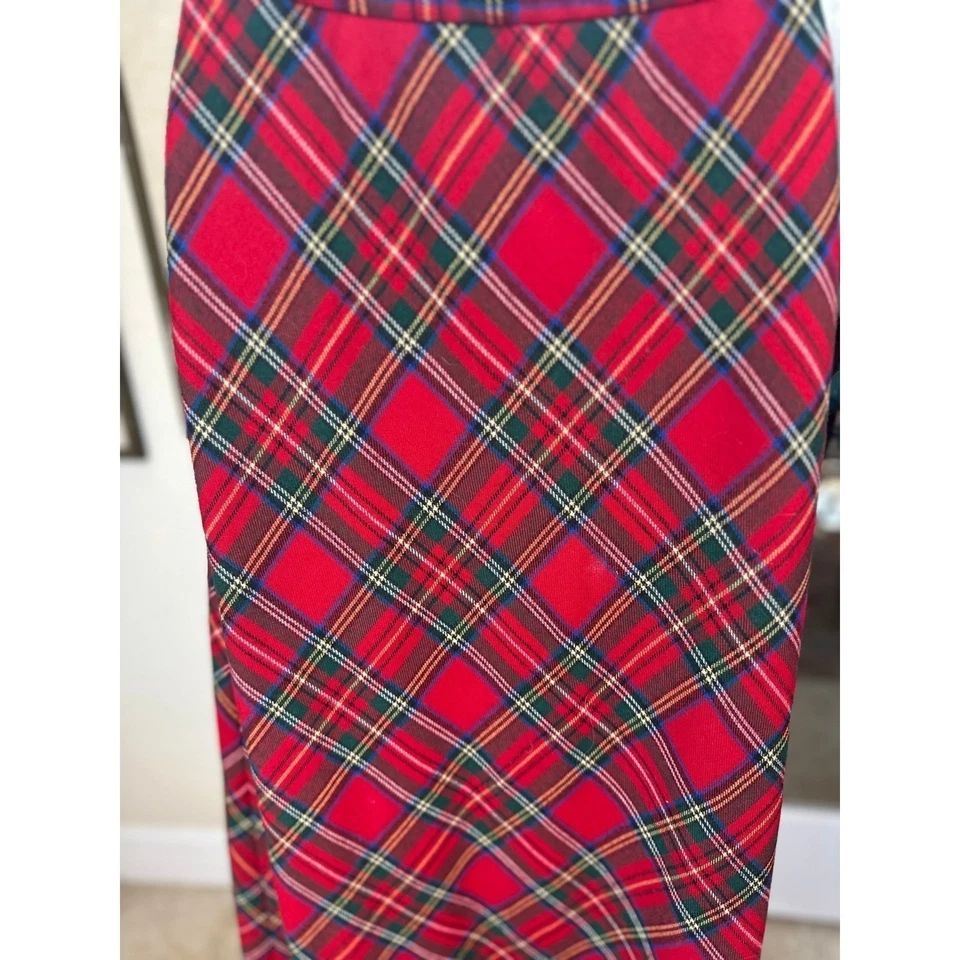 Maxi Falda Talbots Vintage a Cuadros Lana Peinada Navidad Tartán Talla 16W Foto 4 de 4