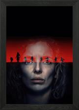 Frauenportrait mit Zombie Horde gerahmtes Wandbild Poster Leinwanddruck Bild