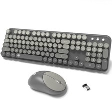 Wireless Keyboard and Mouse Combo, 2.4 GHz Wireless Full-Sized Typewriter Key...