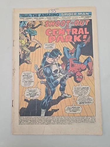 Amazing Spiderman #135 2nd Full App. of The Punisher [LOW Readers] Marvel 1974