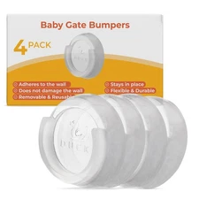 Clear - 4 Pack Self-Adhesive Baby Gate Wall Savers - Durable & Reusable Guard...