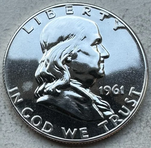 1961 Proof Franklin Half Dollar 90% Silver-INV#8702