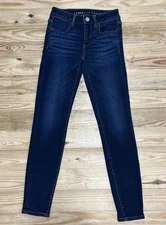 American Eagle Jegging Jeans Super Stretch Women's 0 Short Blue Skinny Leg
