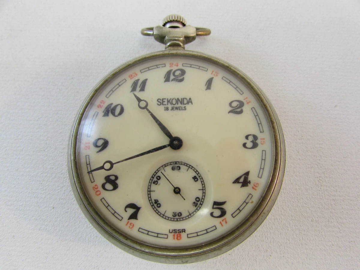 (ref288BMA) Reloj Bolsillo Sekonda 18 Joyas URSS Funcionando