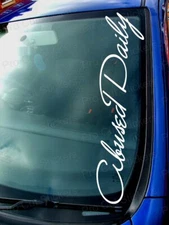 Abused Daily Windscreen Window Script Slogan Phrase Car Vinyl Stickers Decals