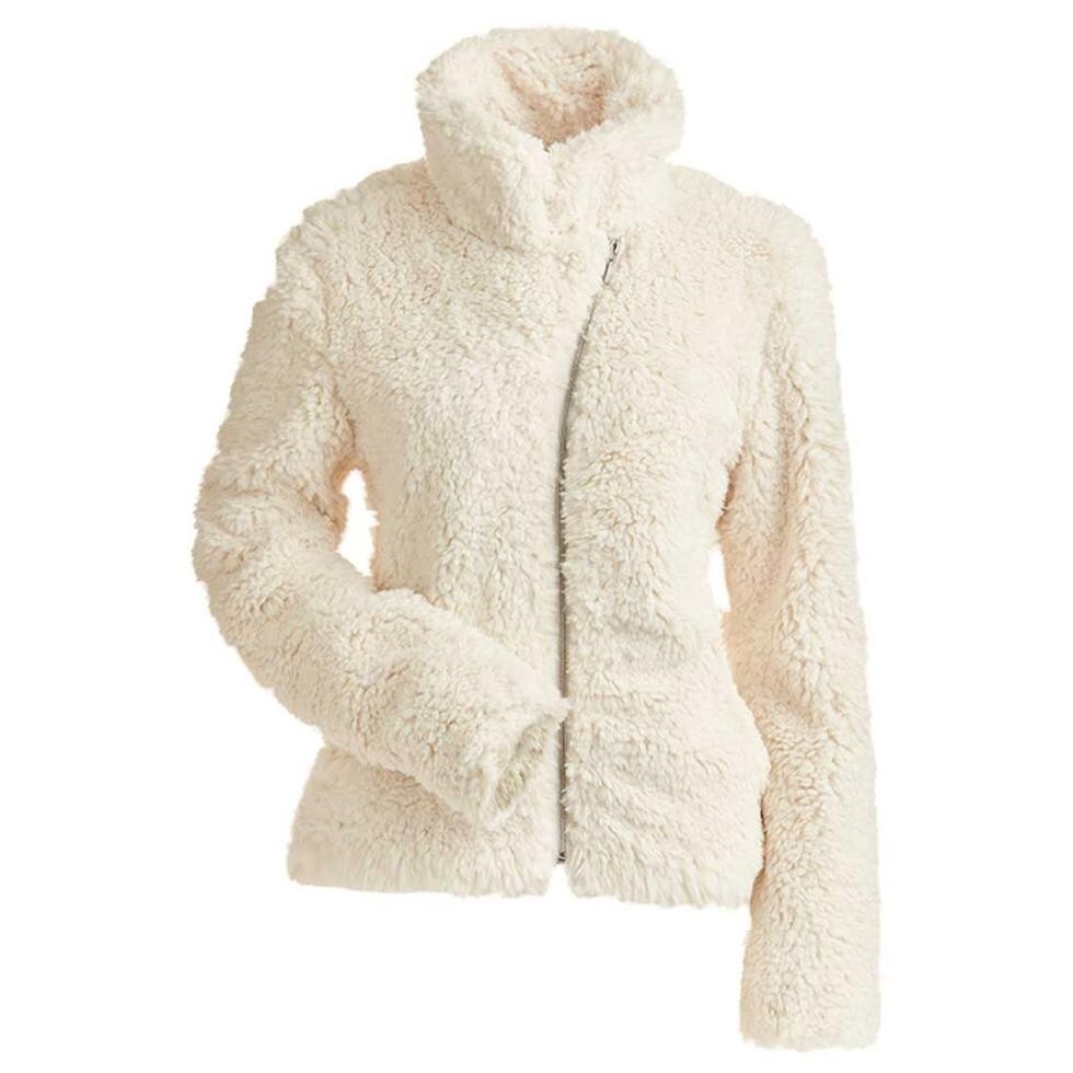 ジャケット・アウター isee.room fur coat white NILS Resort Collection White LISIE Short Fuzzy Faux Fur