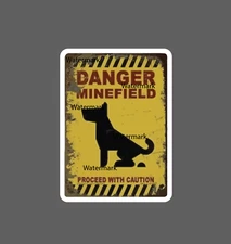 Dog Poop Sticker Mine Field Waterproof NEW