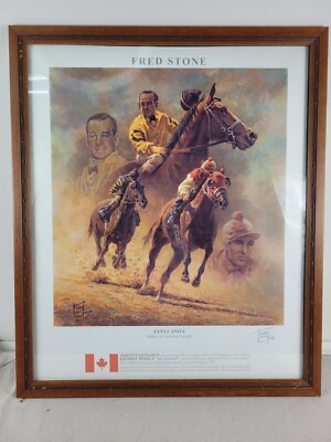 Santa Anita Salutes its Canadian Legends Signed Print Framed By Fred Stone