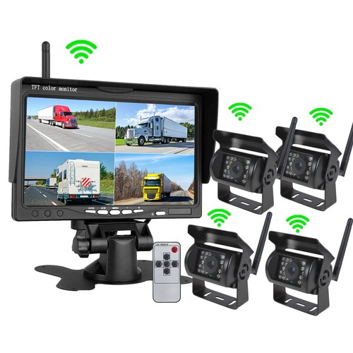 Wireless Digital Car Backup Reverse Camera 7" Monitor Split for RV Truck Trailer - Picture 1 of 24