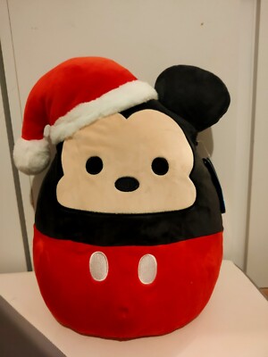 Squishmallows Disney Mickey Mouse 12 Zoll Neu mit Etikett 30 cm Weihnachten Nikolausmütze Geschenk