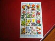 GWINEA RÓWNIKOWA - 1974 MINIARKUSZ FLORA - NIEZAMONTOWANY UŻYWANY ARKUSZ MINIATUROWY