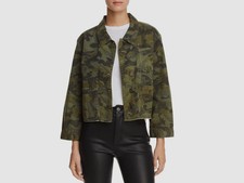 $342 Dl1961 Women's Green Camo Bogart Button Front Military Jacket Coat Size M